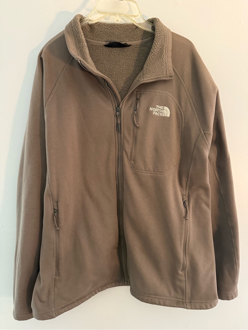 The North Face Men's Taupe Full-Zip Fleece Jacket